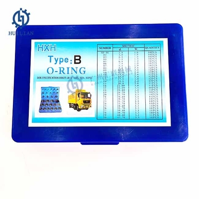 مجموعة أدوات المطاط O Ring لختم حفارة اسطوانة هيدروليكية O Ring Kit NBR O-Ring Blue Box